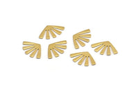 Brass Sun Blank, 50 Raw Brass Rising Sun Flag Blanks, Findings (15x9x0.60mm) D958