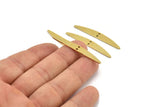 Brass Semi Circle Pendant, 12 Raw Brass Semi Circle Blanks With 2 Holes Findings (43.5x5.5x1mm) E011