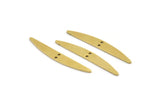 Brass Semi Circle Pendant, 12 Raw Brass Semi Circle Blanks With 2 Holes Findings (43.5x5.5x1mm) E011