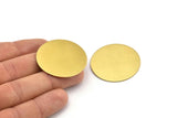 Round Personalized Blank, 5 Raw Brass Stamping Blanks, Tags Without Holes (38x1mm)  b0113