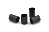 Black Tube Beads - 5 Oxidized Brass Tubes (14x20mm) Bs 1482 S044
