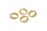 Brass Hexagon Charm, 12 Raw Brass Hexagon Shaped Blanks, Connectors (18x16x1mm) A4060