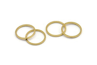 15mm Circle Connectors , 24 Raw Brass Circle Connectors (15x1x1mm) A4062