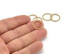 15mm Circle Connectors , 24 Raw Brass Circle Connectors (15x1x1mm) A4062