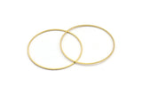 52mm Circle Connectors, 12 Raw Brass Circle Connectors (52x1x1mm) A4075