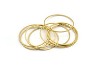 37mm Circle Connectors, 24 Raw Brass Circle Connectors (37x1x1mm) A4066