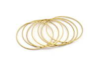 55mm Circle Connectors - 24 Raw Brass Circle Connectors (55x1x1mm) BS 1106