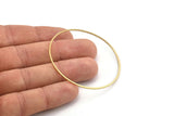 55mm Circle Connectors - 24 Raw Brass Circle Connectors (55x1x1mm) BS 1106