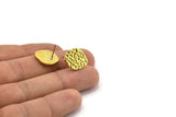 Brass Irregular Earring, 4 Hammered Raw Brass Irregular Shaped Stud Earrings (16x14x1.5mm) N1872