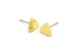 Brass Triangle Earring, 12 Raw Brass Triangle Stud Earrings (8x1mm) A3609