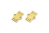 Brass Ethnic Charm, 50 Raw Brass Ethnic Motif Charms With 2 Loops, Earring Charms, Connectors (11x7x0.60mm) A4091