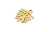 Brass Leaf Charm, 50 Raw Brass Leaf Charms With 1 Loop, Findings (12x10x0.60mm) A4093