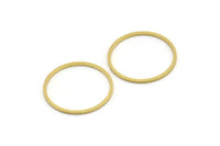 23mm Circle Connectors - 24 Raw Brass Circle Connectors (23x1x1mm) A3834