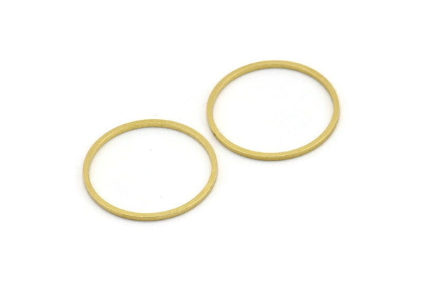 23mm Circle Connectors - 24 Raw Brass Circle Connectors (23x1x1mm) A3834