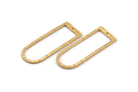 D Şekilli Halkalar, 1 Delikli 2 Altın Kaplama Pirinç Çekiçlenmiş D Şekilli Konnektör, Halkalar (47x18x1,4 mm) BS 1894 Q0587