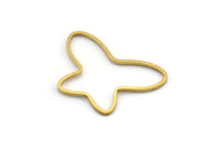 Butterfly Wire Charm, 50 Raw Brass Butterfly Connectors (22x16mm) Bs 1162