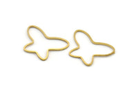 Butterfly Wire Charm, 50 Raw Brass Butterfly Connectors (22x16mm) Bs 1162