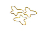 Butterfly Wire Charm, 50 Raw Brass Butterfly Connectors (22x16mm) Bs 1162