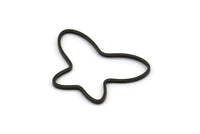 Tiny Butterfly Connector, 24 Oxidized Black Brass Butterfly Connectors (22x16mm) Bs 1162