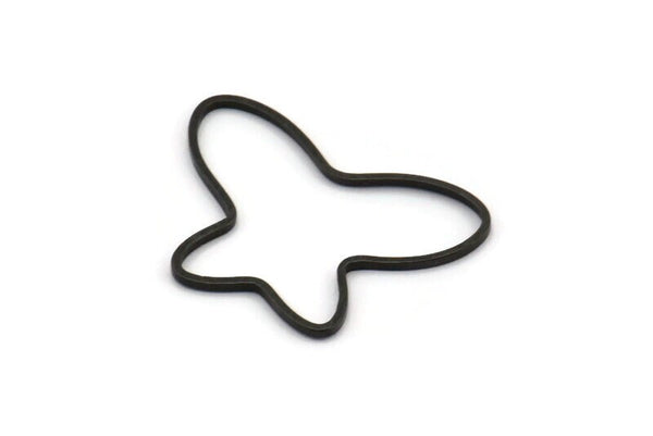 Tiny Butterfly Connector, 24 Oxidized Black Brass Butterfly Connectors (22x16mm) Bs 1162