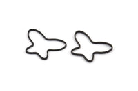 Tiny Butterfly Connector, 24 Oxidized Black Brass Butterfly Connectors (22x16mm) Bs 1162