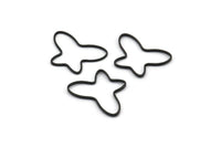 Tiny Butterfly Connector, 24 Oxidized Black Brass Butterfly Connectors (22x16mm) Bs 1162