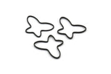 Tiny Butterfly Connector, 24 Oxidized Black Brass Butterfly Connectors (22x16mm) Bs 1162