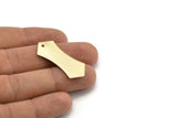 Altın Geometrik Konnektör, 1 Delikli 3 Altın Kaplamalı Pirinç Geometrik Konnektör (37,5x15,5x0,8 mm) BS 1900