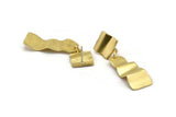 Earring Studs, 2 Raw Brass - Irregular Shaped Stud Earrings - Brass Earrings - Earrings (50x13x1.2mm) N2145