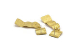 Earring Studs, 2 Raw Brass - Irregular Shaped Stud Earrings - Brass Earrings - Earrings (50x13x1.2mm) N2145