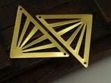 Brass Triangle Pendant, 50 Raw Brass Triangle Pendants With 2 Holes (45x35x35mm) A0010