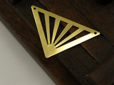 Bohemian Triangle Pendant, 10 Raw Brass Triangle Pendant With 2 Holes (45x35x35mm) A0010