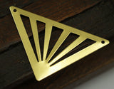 Bohemian Triangle Pendant, 10 Raw Brass Triangle Pendant With 2 Holes (45x35x35mm) A0010