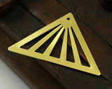 Brass Triangle Charm, 10 Raw Brass Triangle Pendant with 1 holes (45x35x35mm)  A0009