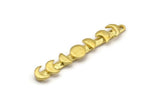 Moon Phases Charm, 2 Raw Brass Moon Phases Charms With 1 Loop, Earring Findings (43x7x3mm) N2130