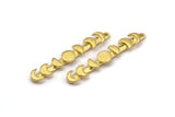 Moon Phases Charm, 2 Raw Brass Moon Phases Charms With 1 Loop, Earring Findings (43x7x3mm) N2130