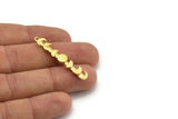 Moon Phases Charm, 2 Raw Brass Moon Phases Charms With 1 Loop, Earring Findings (43x7x3mm) N2130