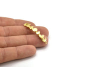 Moon Phases Charm, 2 Raw Brass Moon Phases Charms With 2 Loops, Connectors, Bracelet Parts (44x7mm) N2131