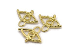 Brass Eye Charm, Raw Brass Eye Shaped Charms With 1 Loop, Pendants, Earring Findings (27x32x3.5mm) N2141