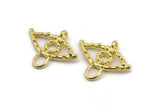 Brass Eye Charm, Raw Brass Eye Shaped Charms With 1 Loop, Pendants, Earring Findings (27x32x3.5mm) N2141