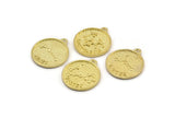 Brass Zodiac Signs, Zodiac Signs With 1 Loop, Zodiac Sign Charms, Raw Brass, Horoscope Charms, Astrology Zodiac Charms (27.5x24x2.5mm)