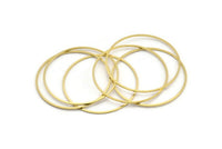 Brass Circle Connector, 40 Raw Brass Circle Connectors (40x0.80mm) Bs 1110