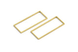 Brass Rectangle Ring, 24 Raw Brass Open Rectangle Connectors (14x34x1mm) A4123
