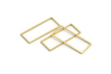 Brass Rectangle Ring, 24 Raw Brass Open Rectangle Connectors (14x34x1mm) A4123