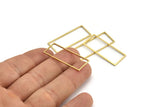 Brass Rectangle Ring, 24 Raw Brass Open Rectangle Connectors (14x34x1mm) A4123