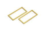 Brass Rectangle Ring, 10 Raw Brass Open Rectangle Connectors (38x18x1x2mm) A4122