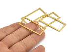 Brass Rectangle Ring, 10 Raw Brass Open Rectangle Connectors (38x18x1x2mm) A4122
