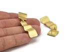 Earring Studs, 2 Raw Brass - Irregular Shaped Stud Earrings - Brass Earrings - Earrings (50x13x1.2mm) N2145