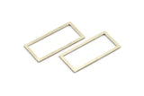 Silver Rectangle Ring, 6 Antique Silver Plated Brass Open Rectangle Connectors (38x18x1x2mm) A4122