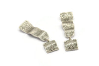 Küpe Çivisi, 2 Antik Gümüş Kaplama Pirinç - Düzensiz Şekilli Çivili Küpeler - Gümüş Küpeler - Küpeler (50x13x1,2 mm) N2145